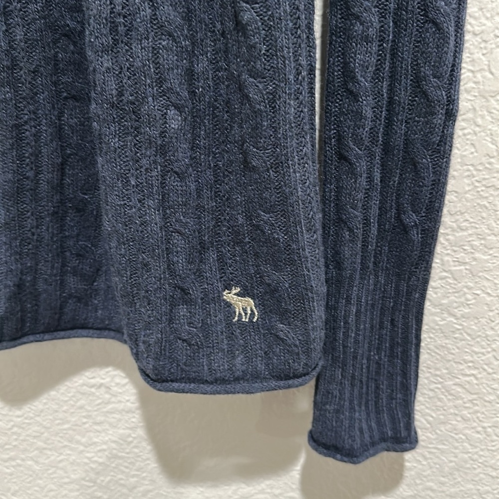 Y2K Vintage Abercrombie & Fitch Babydoll Sweater Top Sz L Cable Knit Bella Swan - Picture 2 of 11
